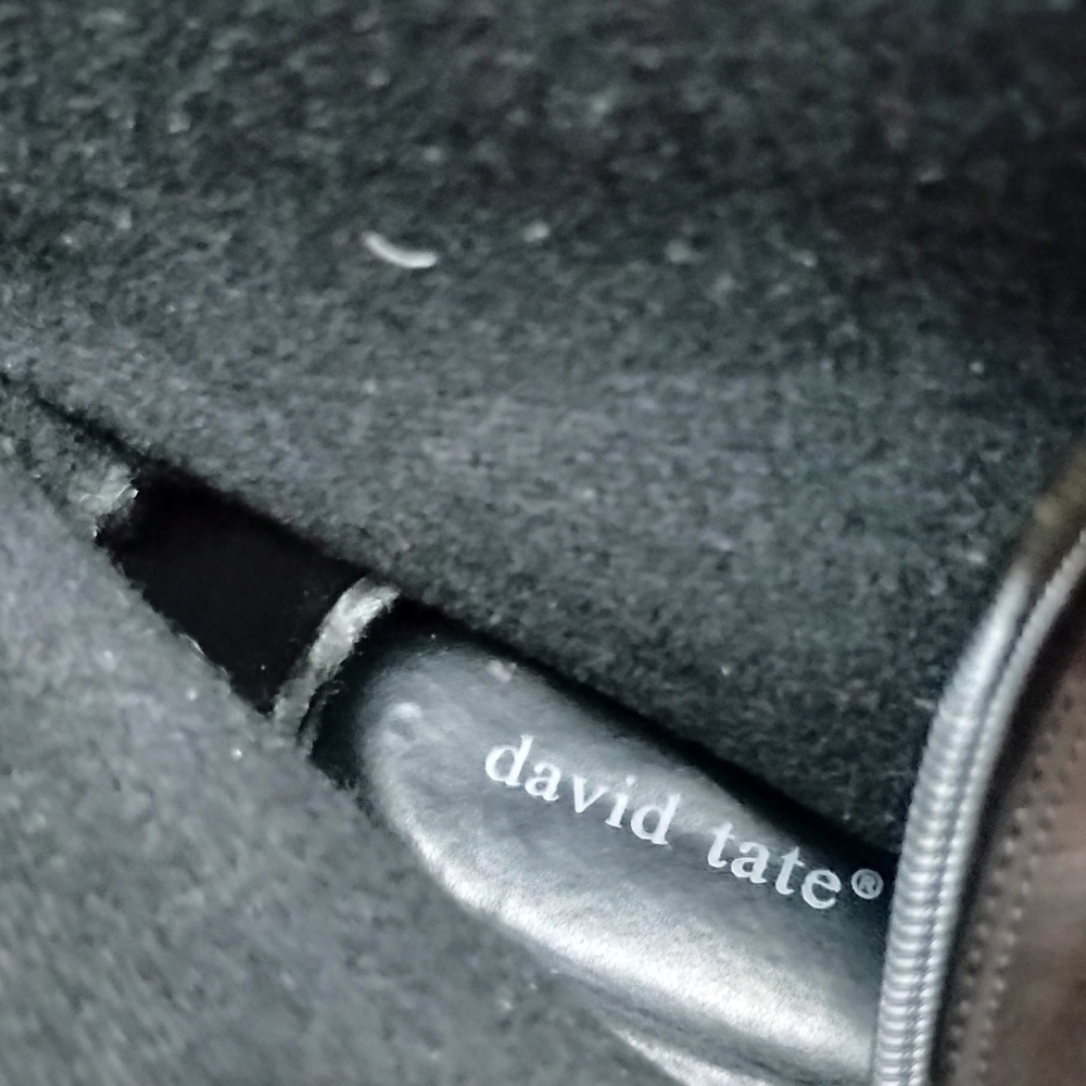 David Tate women’s stallion black polyurethane, tall boot buckle side zip healed - Picture 8 of 15